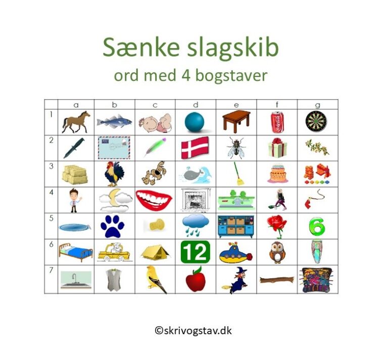 Sænke Slagskib – Ord Med 4 Bogstaver (e-pdf)