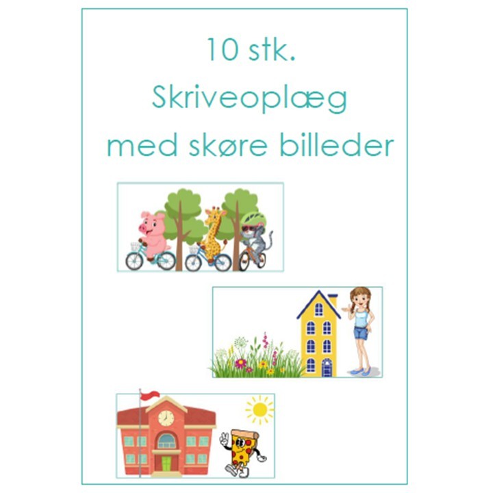 10 stk. skriveoplæg med skøre billeder