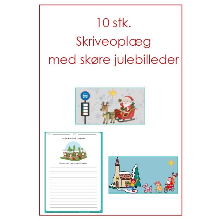 skriveoplæg med skøre julebilleder