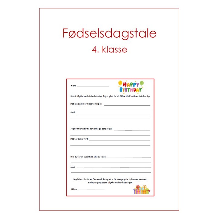 Fødselsdagstale 4. klasse